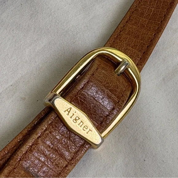 ETIENNE AIGNER vintage croc embossed cognac leather crossbody bag - Picture 14 of 16